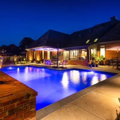 Backyard Pool Lighting Photo