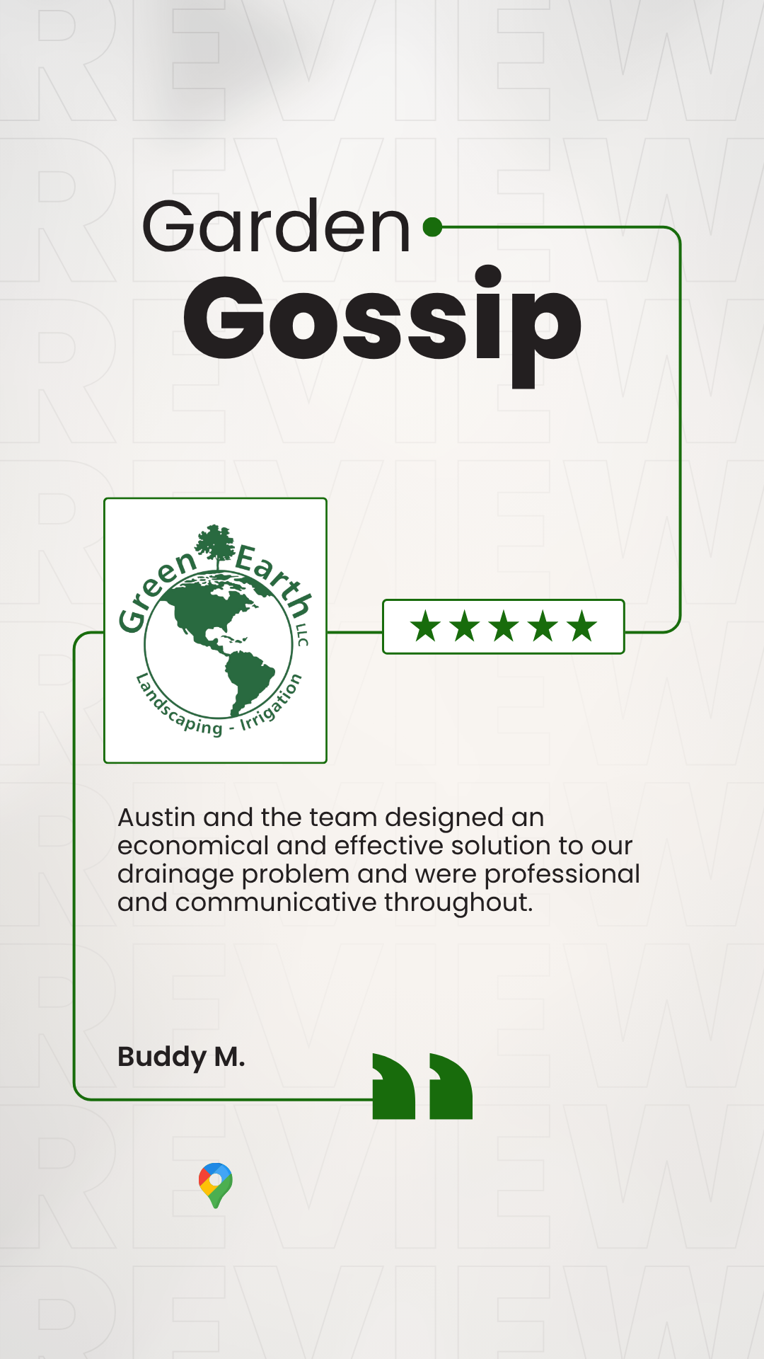 Garden Gossip five-star review from Buddy M